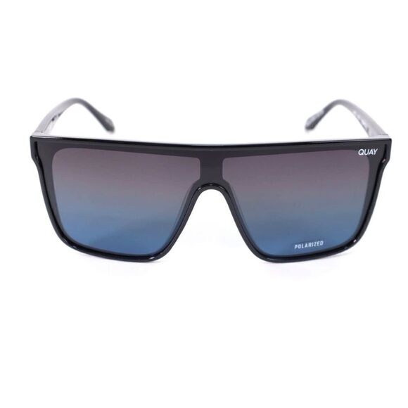 Quay Australia NIGHTFALL Extra Large Sunglasses-Black/Black Blue Polariz… - Picture 2 of 15
